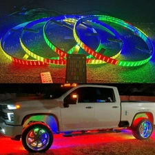 4pcs 17.5'' Chasing Triple Row LED Truck Wheel Lights Tire Rim Light APP+Remote