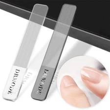 Glass Nail File - 2PC Upgrade Glass Nail Shiner for Natural Nails Nano Nail B...