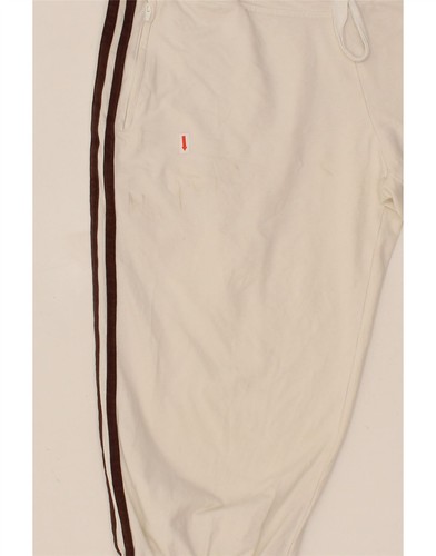 ADIDAS Womens Capri Tracksuit Trousers Joggers UK 18 XL Off White Cotton BL02 - Picture 3 of 5
