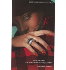 Print Ad De Beers Diamond Jewelry Buffalo Plaid Vintage 1970s ADVERTISEMENT