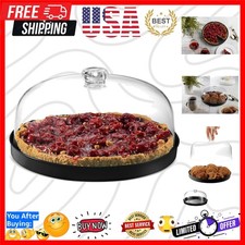 Cake Stand, Cake Plate Server with Dome, Metal Serving Tray and Shaterproof A...