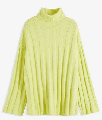 Damen Pullover mint grün mit Rollkragen und Seitenschlitzen Gr. 36 - 54 neu 4384