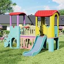 Large Toddler Slide Climbing Set Castle Play House Outdoor Kid Playground Toy UK