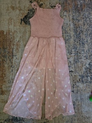 Amy Byer Girls Pink Sparkly Jumpsuit M 12