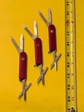 lot Of 3 Wenger Red Esquire Swiss Army Knife