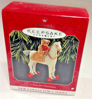 1st in A Pony for Christmas Series 1998 MIB Hallmark Keepsake Christmas Ornament
