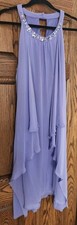 Lavender Ruched & Beaded Bust Halter Fit & Flare Formal Dress Size 16