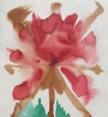 India Bindu Painting Watercolor Modern Art India Chakra Tantra 13 x 10.5 in 2007