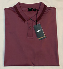 New With Tags-Hugo Boss Mens XXL Slim Fit Phillipson 199 Purple Polo Shirt