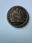 1876 Seated Liberty Silver Quarter - Sharp Very Fine Details