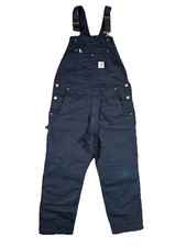 Carhartt Men's Duck Bib Overalls Relaxed Fit 38X30 R01-M Black Workwear
