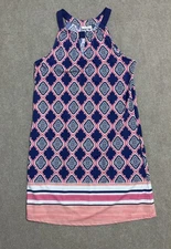 Cabana Life Dress Womens Small Geometric Sleeveless Summer Nylon Spandex Casual