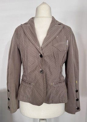 Marc Cain Sports Blazer Jacke N3 Gr. 38 M taupe Hellbraun Stretch Baumwolle