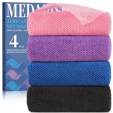 African Net Sponge 1 Count Pack of 4 , Pink Purple Blue Black