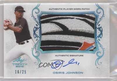 2018 Leaf Trinity Patch Platinum 16/25 Osiris Johnson #PA-OJ1 Patch Auto 1h5