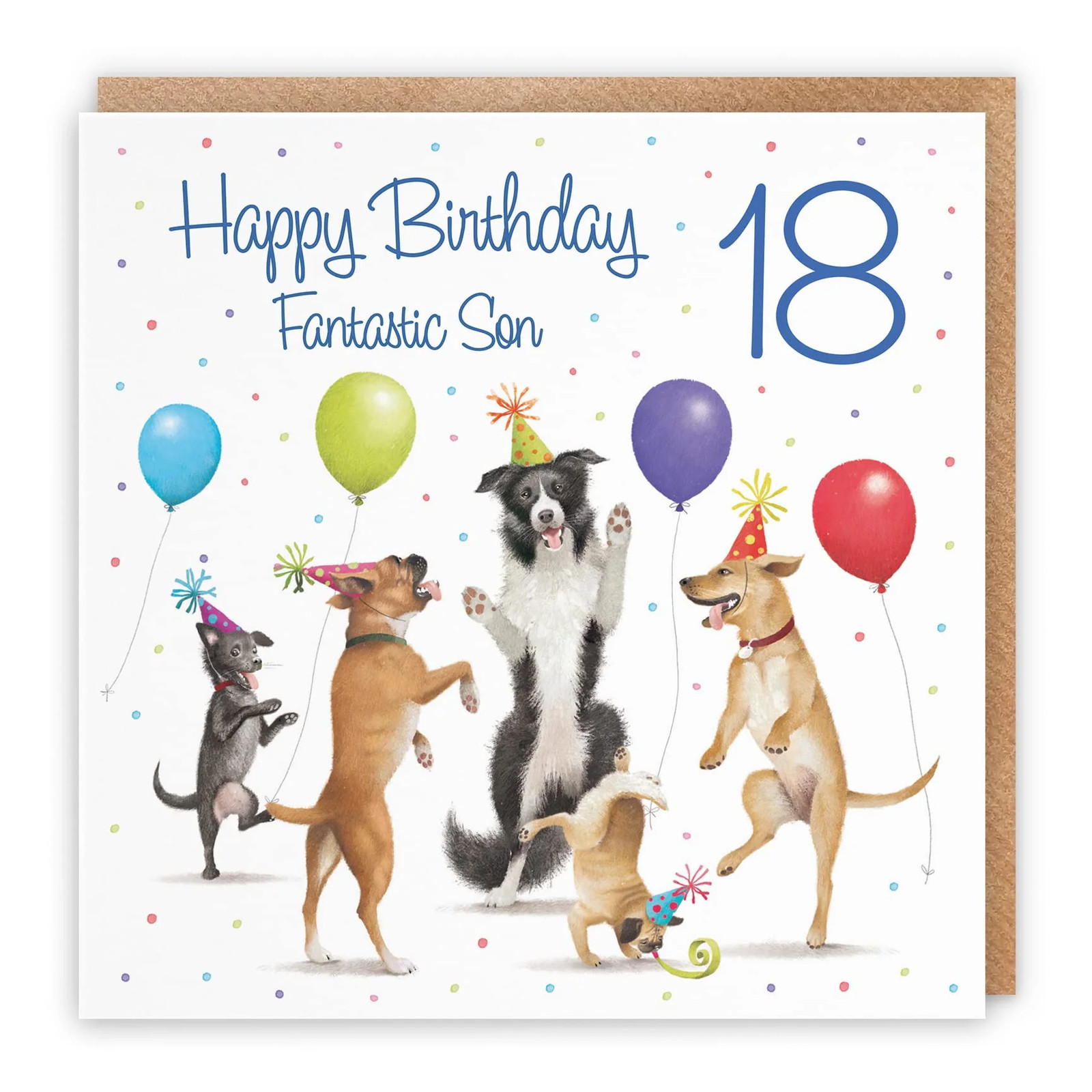 18th Son Birthday Card Dancing Dogs Milo's Gallery