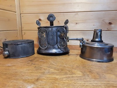 Antiker Drew & Sons En Route Travel Canteen Spiritus Wasserkocher für Oldtimer um 1900
