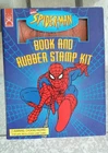 Vintage 1995 Marvel Comics Fun Works Spider Man Book And Rubber Stamp Kit