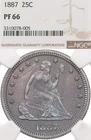1887 25C NGC PF66 Proof Liberty Seated Silver Quarter PR66 Low Mintage