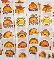 30 Taco Stickers/Mexican/Food/Scrapbooking/Planners/Crafts/Journals/1 inch