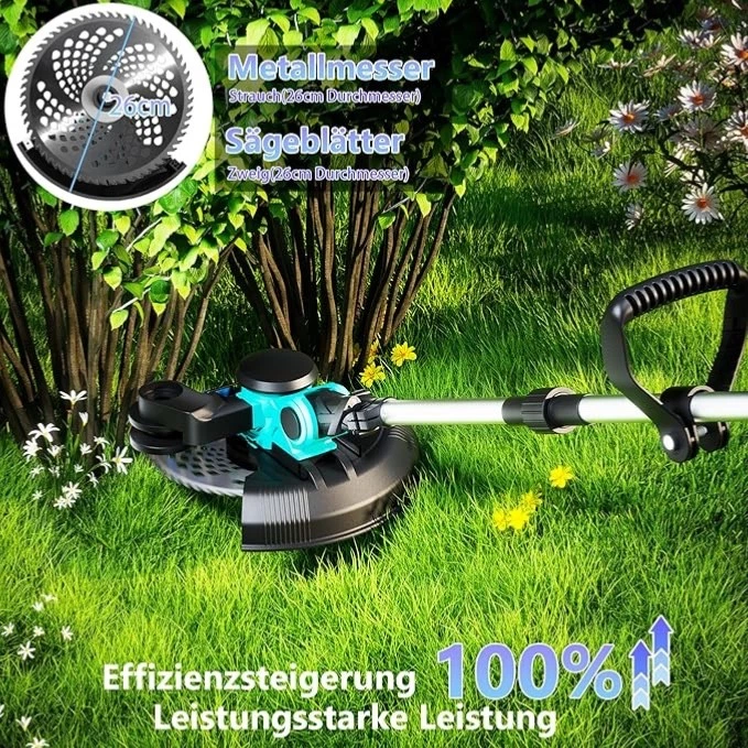 Rasentrimmer mit Akku 21V 1000W Bürstenloser Motor 3-in-1-Rasentrimmer mit Akku - Bild 3 von 4