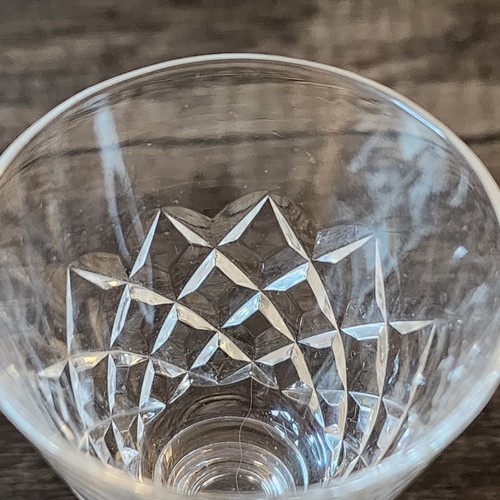 Vintage Webb Corbett England Crystal Wine Glasses Heavy Cut Etched Stamped Clear - Picture 7 of 13