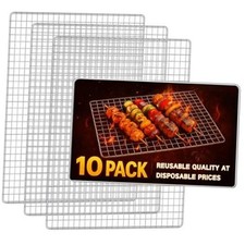 Grill Topper Pcs Disposable Grill Grates, 11.8 X 15.7 Inch Baking Rack 10