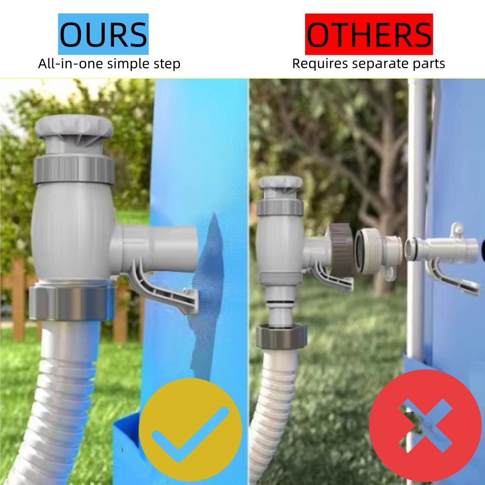 For Above Ground Swimming Pool Hose Adapter & Plunger Valve Kit - 2 Pack