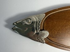 Vintage Bmf Germany Salmon Fish Caviar Wood Metal Charcuterie Serving Board Tray Vintage Bmf Germany Salmon Fish Caviar Wood Metal Charcuterie Serving Board Tray