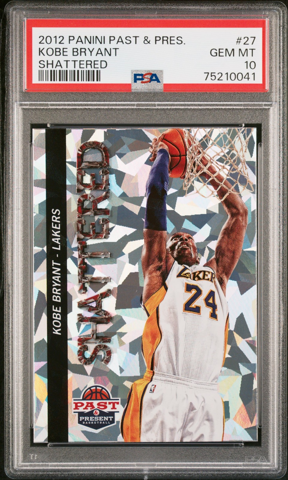 2012 PANINI PAST & PRESENT SHATTERED #27 KOBE BRYANT PSA 10