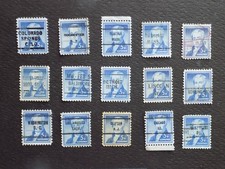 (15) USED US Different CITIES PREC DEF.-stamps-2-1-G-5 C MONROE