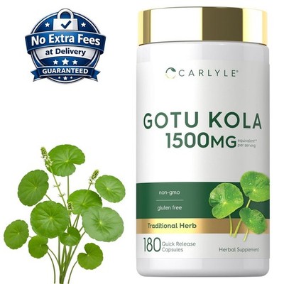 Extracto de Gotu Kola 1500mg (Centella Asiatica) 180 Capsulas - 90 Porciones