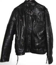 USA Bikers Dream Apparel Mens Size 46 Black Leather Motorcycle Jacket Thinsulate