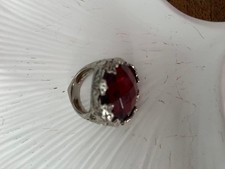 Bague Écailles Croco Argent Doré Pierres Rouge -Thomas Sabo