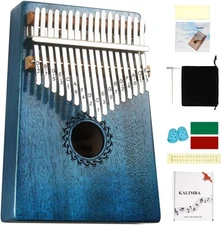 FLSEPAMB Kalimba 17 Key Thumb Piano with Mahogany Wood Portable Mbira Finger Pia