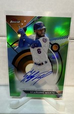 2023 Topps Finest - Finest Autographs Starling Marte #FA-SM Green Refractor /99