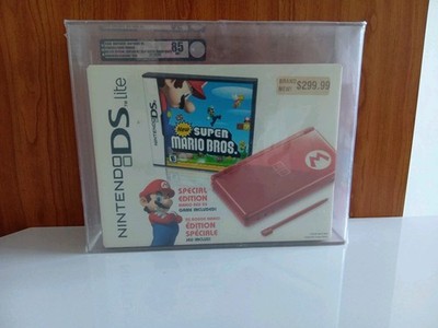 Nintendo DS Lite Super Mario Bros Red Canada Version VGA Graded 85 New