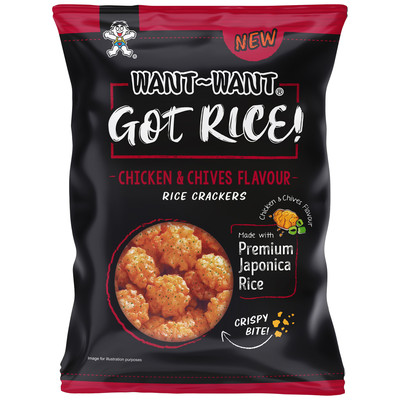 Want Want Chicken und Chivers Crisps Japonica Rice Reiscracker 85g