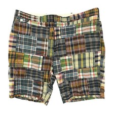 Polo Ralph Lauren Patchwork Madras Shorts Mens 40 Multicolor Plaid Vintage Y2K