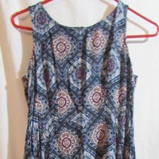 BEBOP WOMEN'S DRESS M BLUE BOHO ZIP BACK HI LOW SLEEVELESS