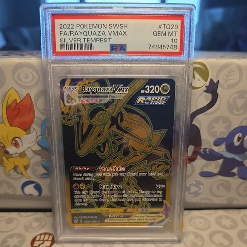 2022 Pokemon SWSH Silver Tempest #TG29 FA/Rayquaza VMAX PSA 10 GEM MINT
