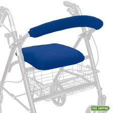 Top Glides Universal Rollator Walker Seat and Backrest Covers (Blue)