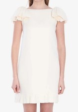 Valentino Ivory Crepe Couture Ruffle Hem Dress - Size IT 42/US 6 New with Tags