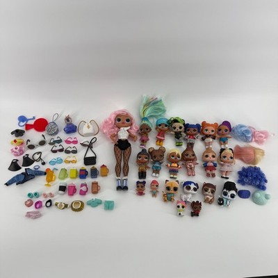 LOL Surprise OMG Doll Lot 68pc Pink Hair OMG Tots Lil Sisters Pets Accessories