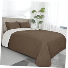 Twin Size Reversible Quilt Set with 1 Quilt and 1 Pillow Sham, Soft Bed Quilt