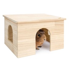 Wood House with Window, Chinchilla and Guinea Pigs Hut Hideout