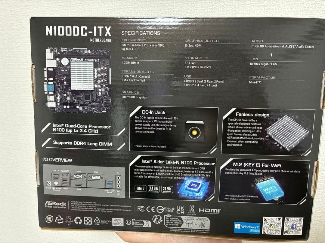 ASRock N100DC ITX Motherboard Intel Quad-Core N100 Onboard CPU