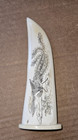 Chinese-style white material dagger w scrimshaw carvings of a dragon — photo 5