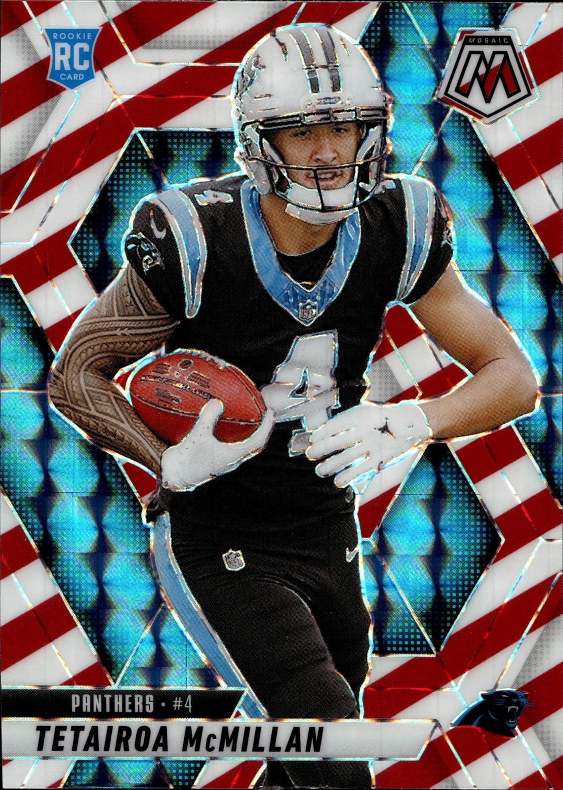 2025 Panini Mosaic Mosaic Red & White Stripe Tetairoa McMillan Rookie Card #309