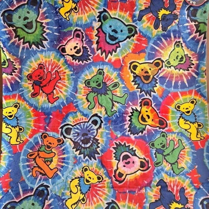 Dancing Bears Grateful Dead Beach Towel Splash Vibrant